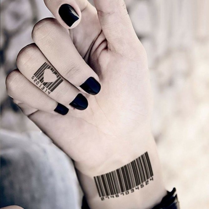 Татуировка штрих код: фото, значение, для мужчин и девушек