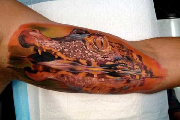 Татуировка крокодила: значение, фото, стиль