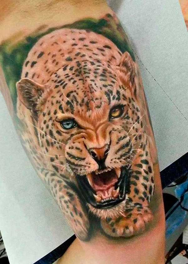 Татуировка леопарда: значение, фото, сюжеты