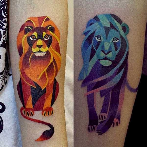 Татуировка льва: значение, фото, стили