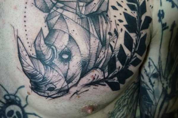 Татуировка носорог: фото, значение, для парней и девушек