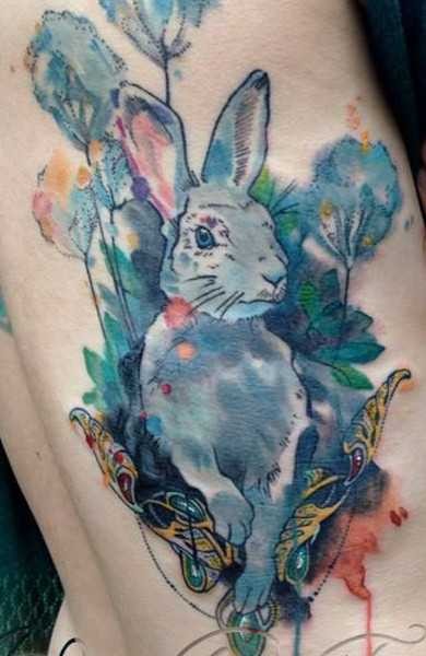 Татуировка заяц: фото, что значит, для мужчин и девушек