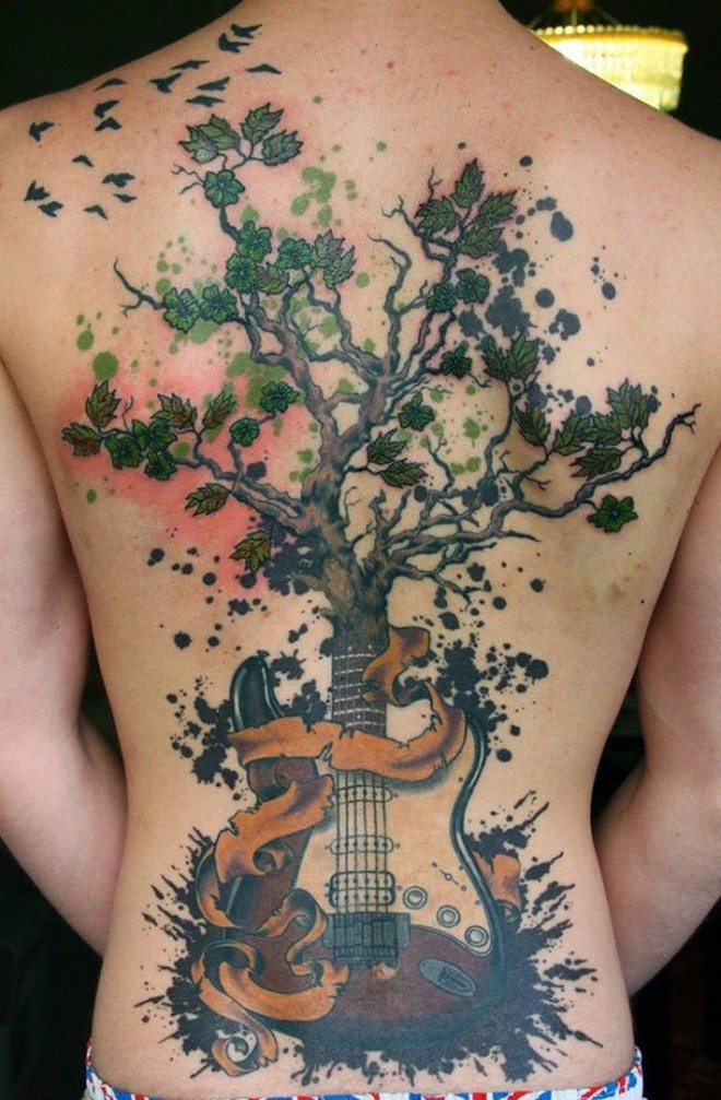 Татуировка гитары: значение, фото, стиль, для мужчин и женщин