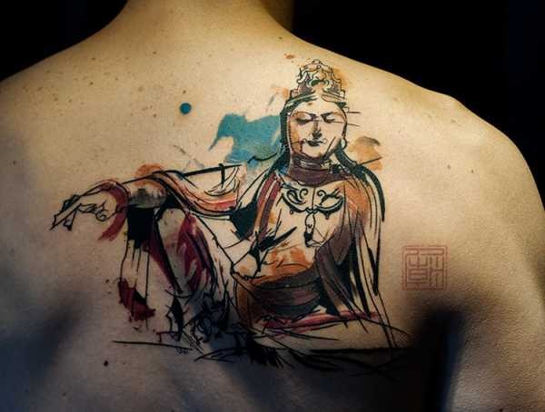 Значение татуировки Будды на девушках и парнях