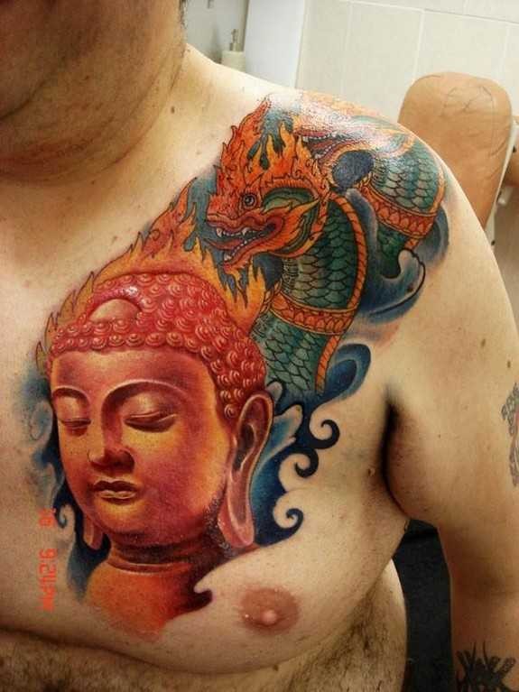 Значение татуировки Будды на девушках и парнях