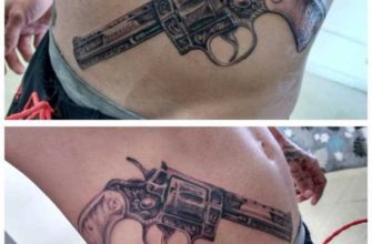 Татуировка в виде револьвера